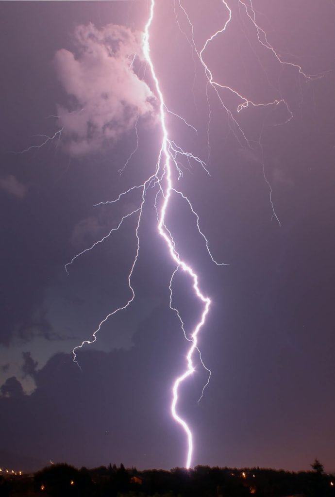 lightning bolt in sky