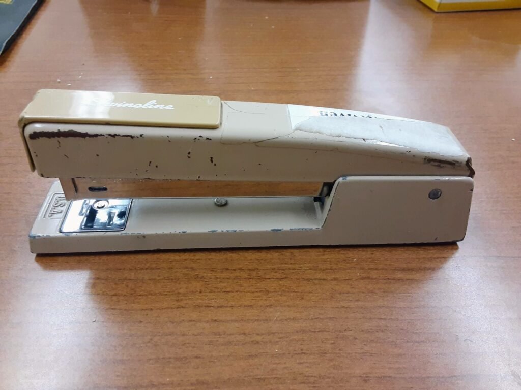 Old stapler on a desk
