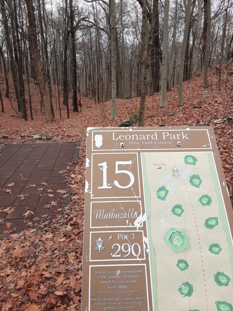 Hole 15 at Leonard Park Disc Golf Course