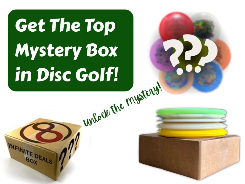 Disc Golf Mystery Box Featured Image with pictures of discs and boxes