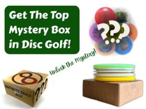 Disc Golf Mystery Box Featured Image with pictures of discs and boxes