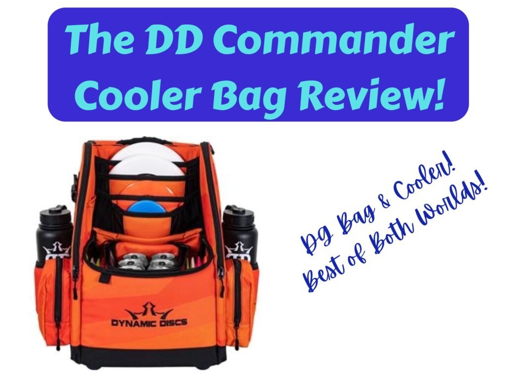Orange Dynamic Discs Commander Cooler Bag filled with discs and cans.
