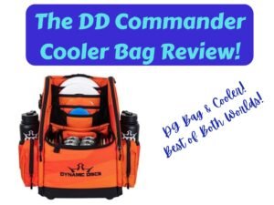 Orange Dynamic Discs Commander Cooler Bag filled with discs and cans.