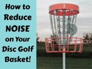 Disc Golf Basket Silencer featured image with picture of disc going into red disc golf basket