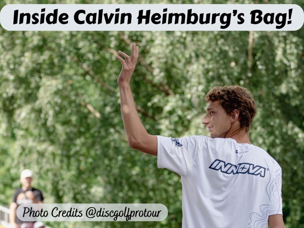 Picture of Calvin Heimburg waving to crowd. Photo credits @discgolfprotour