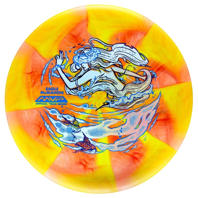 Yellow and red swirl Streamline Range disc
